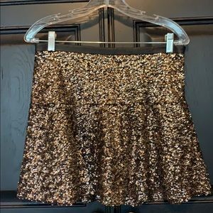 Gold sequin skirt